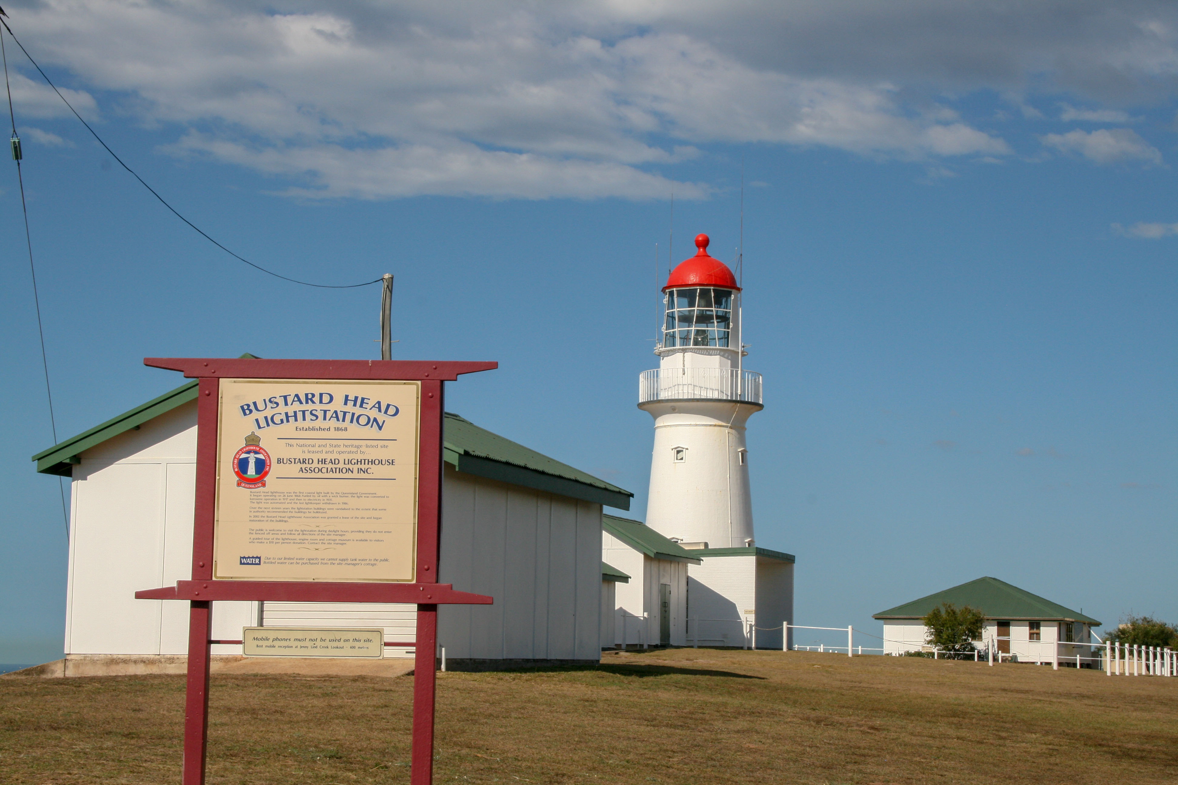 Bustard Head lighthouse at Pancake Creek.