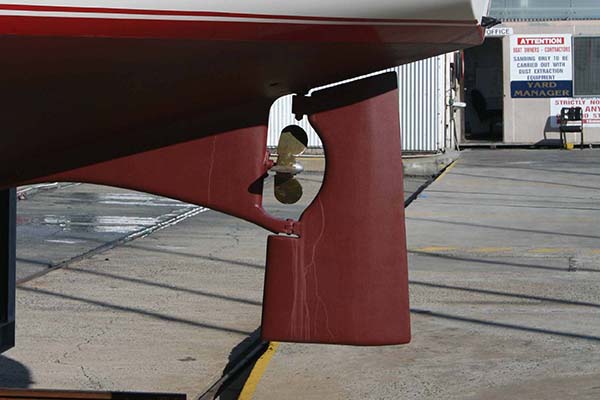 New feathering propeller and rudder.